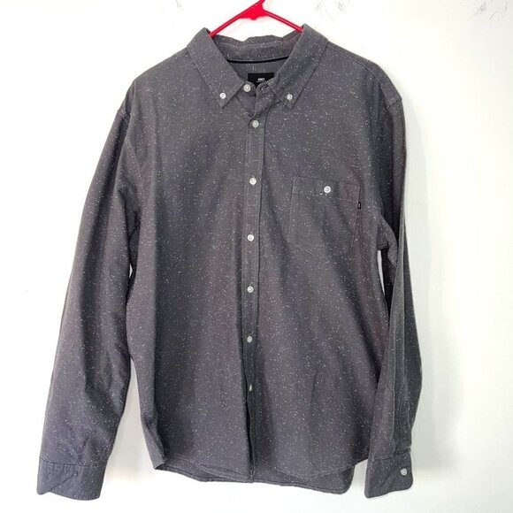 Obey Worldwide Button Down Shirt Mens Vintage Size XL Flannel White Speckled - Picture 8 of 9